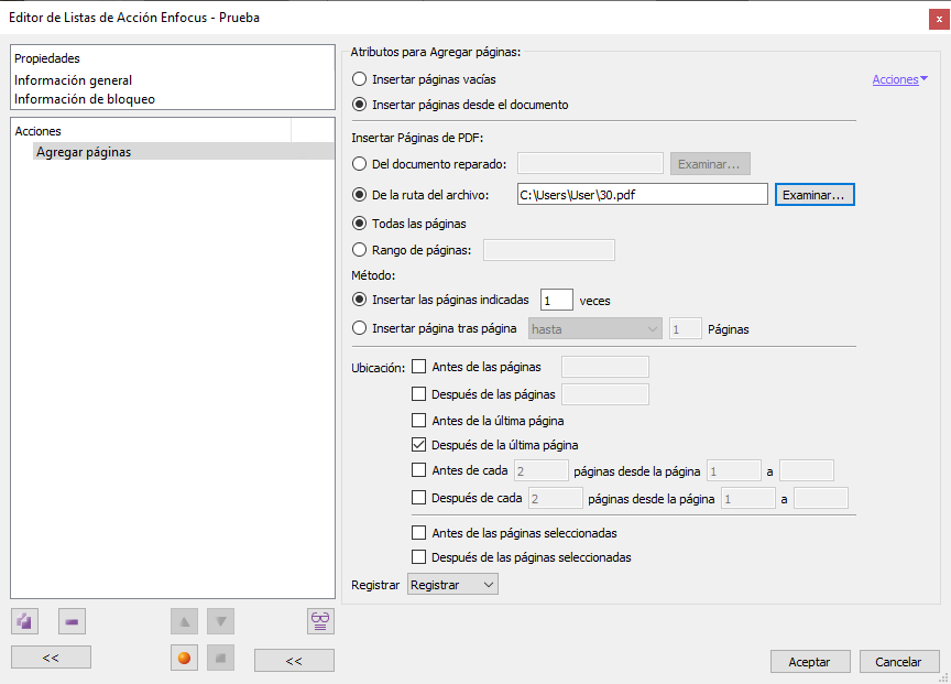 Añadir páginas a un archivo PDF con Enfocus PitStop.