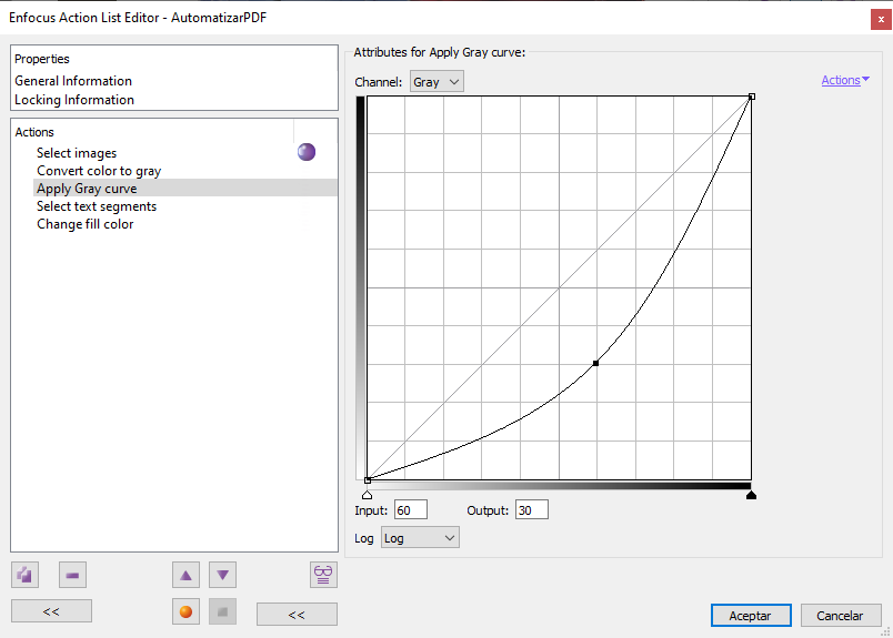 Apply a grey curve with an action list in Enfocus PitStop.