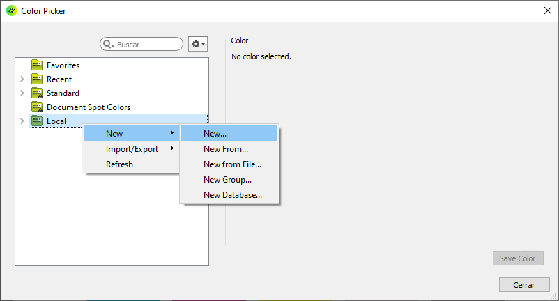 Creating a new color swatch in the color picker of Enfocus PitStop.