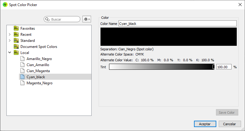 A new two process swatch in the color picker of Enfocus PitStop.