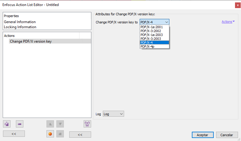 Change PDF/X key of a document with PitStop.