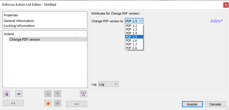 Change PDF version of a PDF with PitStop.