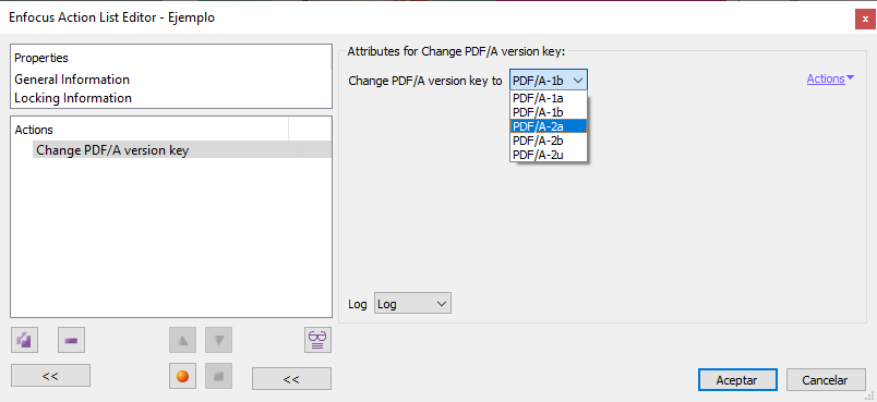Change the PDF/A version key in a PDF with Enfocus PitStop.