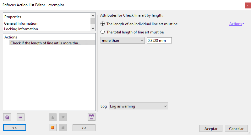 Check line art by length.