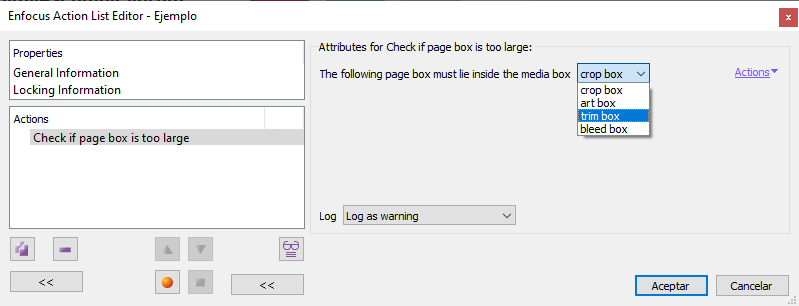 Check if page box is too large with Enfocus PitStop.
