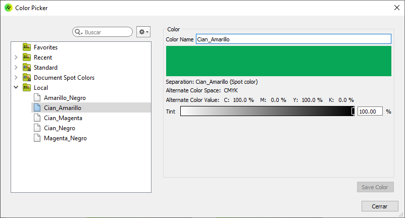 The color picker in Enfocus PîtStop.