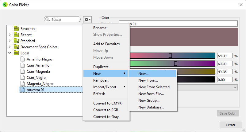 Creating a new swatch colour in Enfocus PitStop.