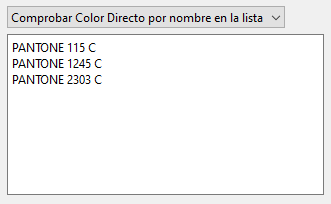 Comprobar colores directos por nombre con Enfocus PitStop.