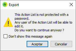 The list of actions can be password protected in Enfocus PitStop.