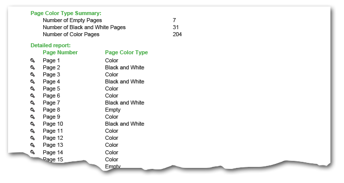 Gather page colour type information in a PDF.