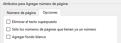 Numeración colocada en la zona superior izquierda.