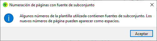 Numeración colocada en la zona superior izquierda.