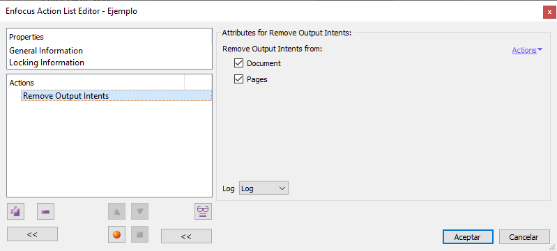 Removing output intents from a PDF with an actions list in Enfocus PitStop.