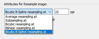 Resampling images in PitStop options.