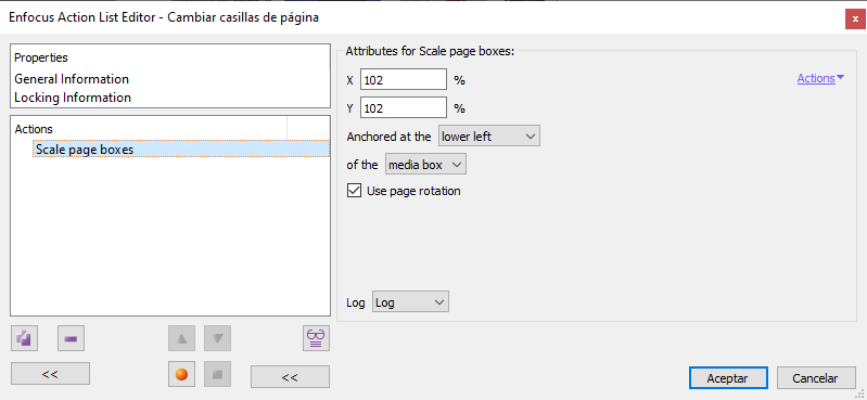 Scale page boxes of a PDF with PitStop.