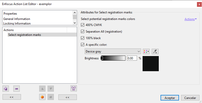 Select registration marks.