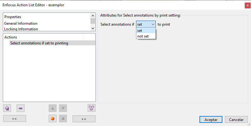 Select annotations by print setting.