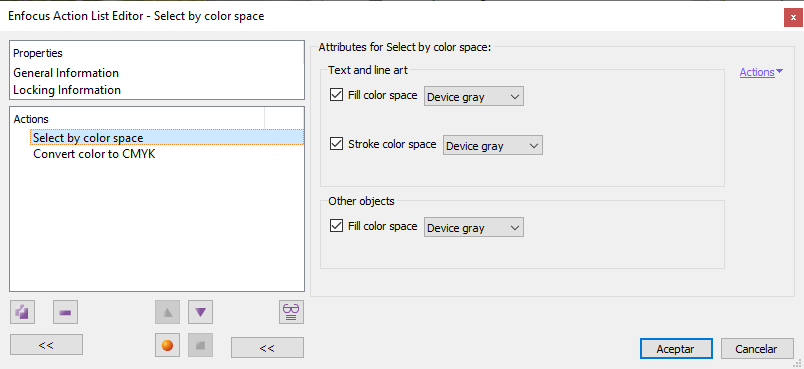 Select by color space in PitStop.