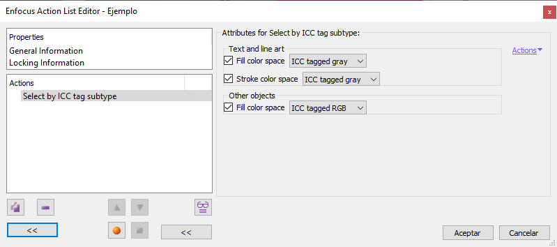Select elements in a PDF by the type of their ICC profile.