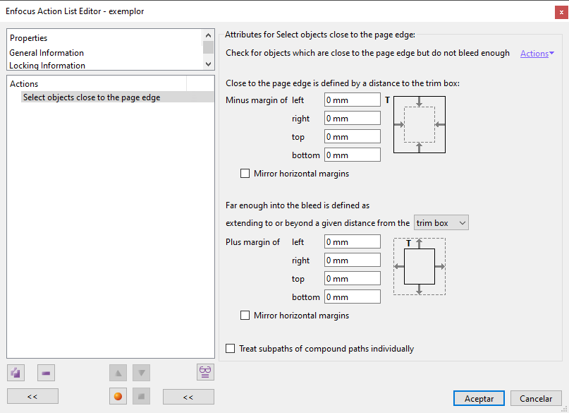 Select objects close to the page edge.