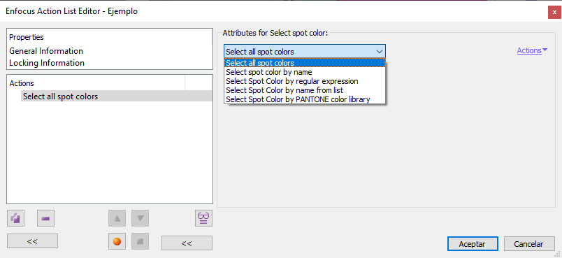 Select the spot colours in a PDF with Enfocus PitStop.