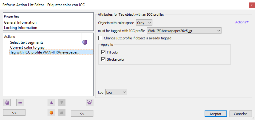 Tag objects with ICC profile in PitStop.